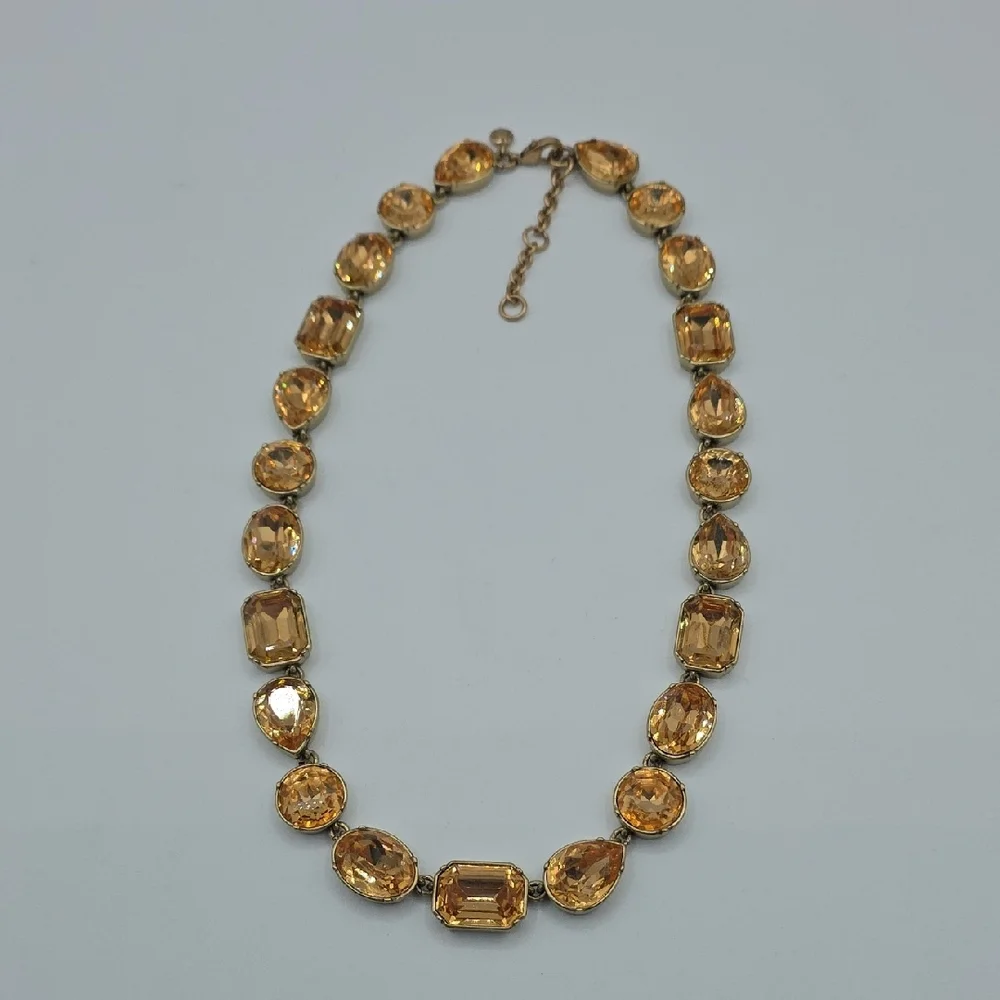 J. Crew Gold Necklace with Amber Stones